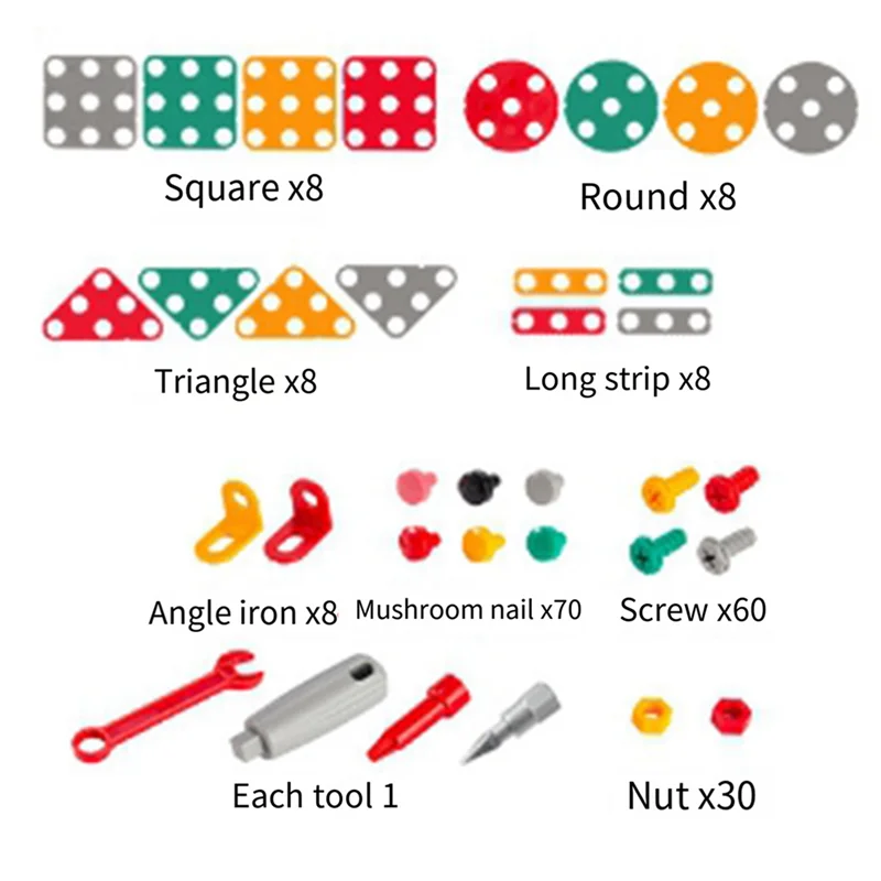DELAM-3D Play Toolbox  With Electric Drill Mosaic Puzzle Tool Set Early Education  Toolbox For 3-12 Year Old Kids Durable