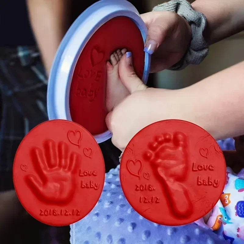 Baby Footprint Clay Infant Air Drying Soft Clay 3D Fingerprint Imprint Paw Kits Parent-child Inkpad DIY Toy Kid Souvenirs