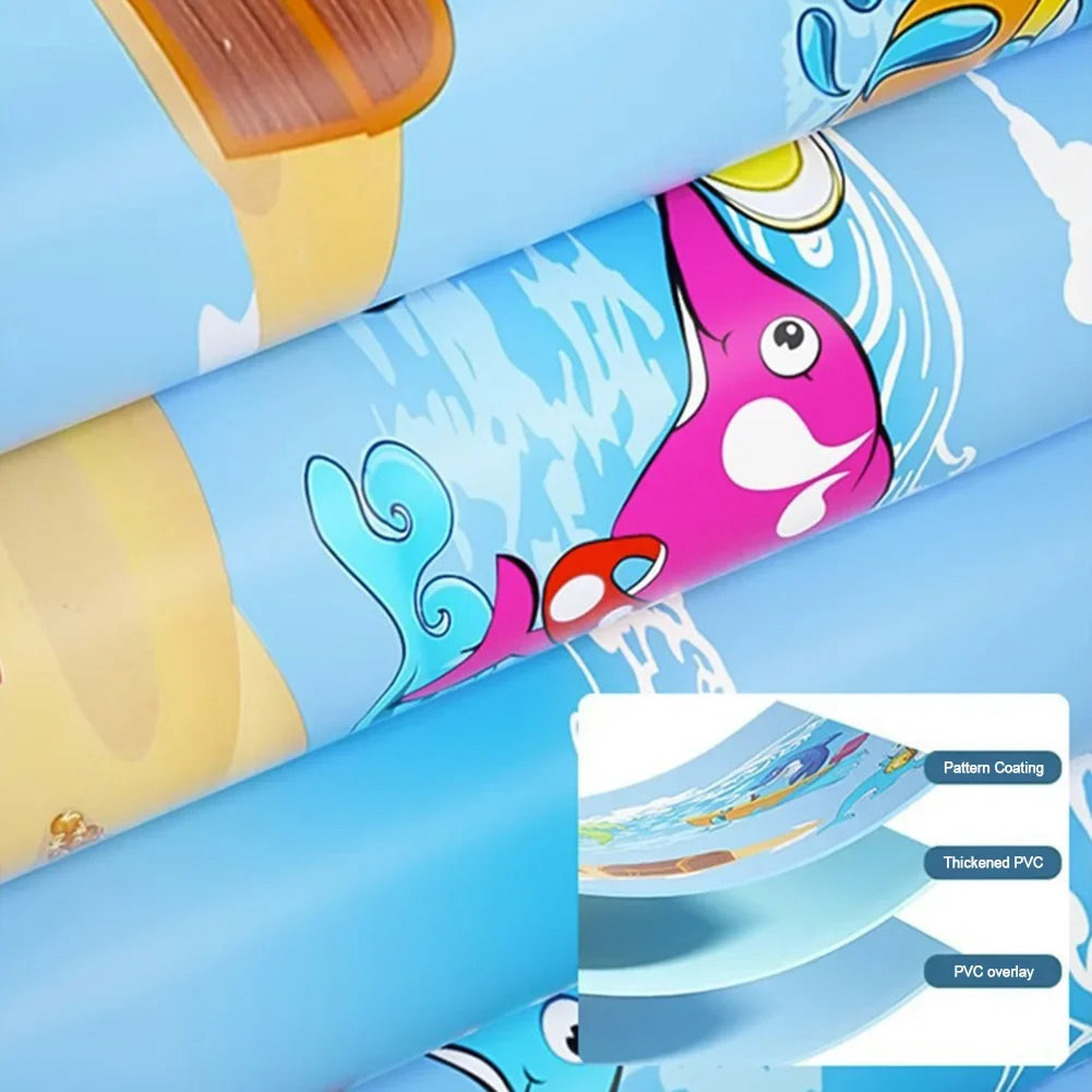 Inflatable Kids Swimming Pool PVC Framed Swimming Pool Cartoon Pattern Thickening Swimming Pool for Summer Outdoor Indoor