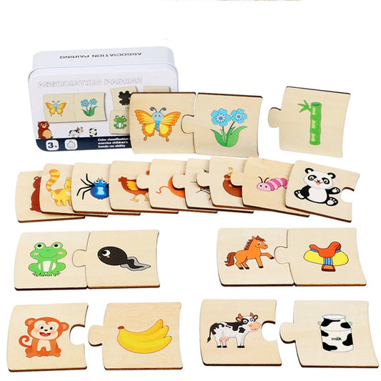 Wooden Number Matching Puzzle Toys Montessori Early Education Digital Pattern Thicken Blocks Game for Baby Festival Gift Toy