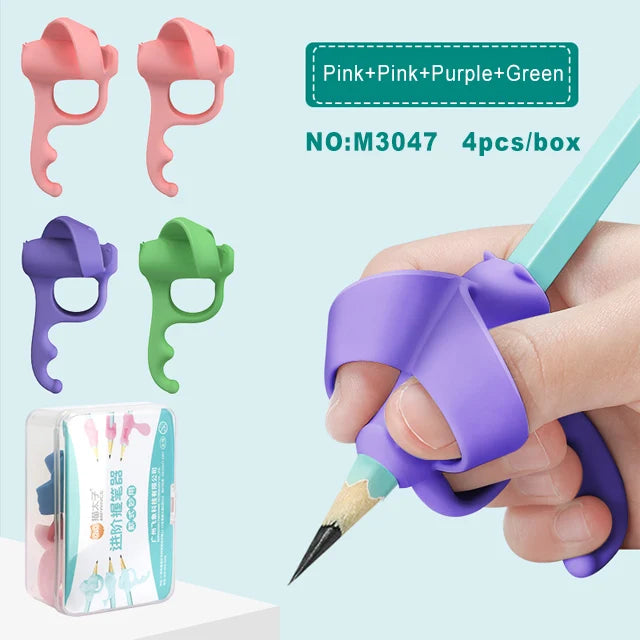 Children's Pencil Grips for Kids Handwriting Training Posture Correction Pen Holder Soft Silicone Beginner Homeschool Supplies