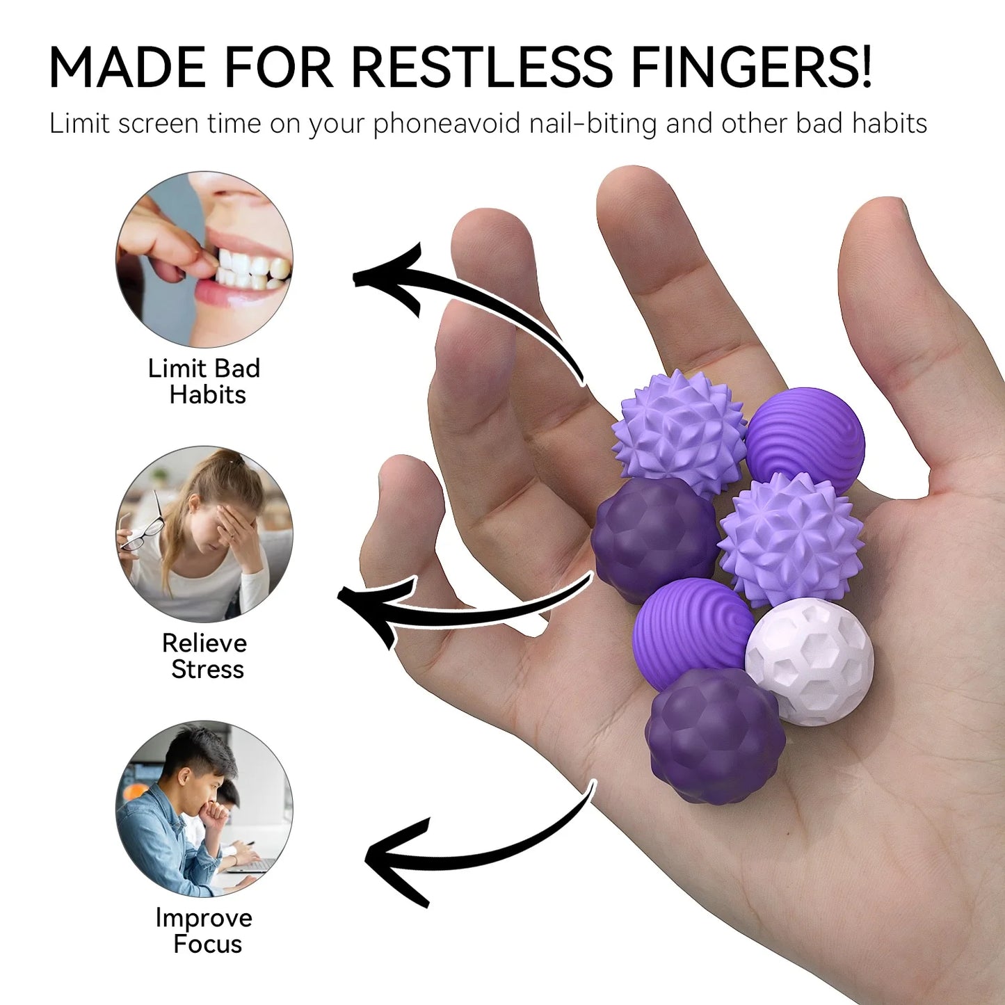 Magnetic Stress Ball,Desk Anti Stress Relief Antistress Anxiety Sensory Magnet Roller Fidget Toy for Adult Kid Autism ADHD Quiet