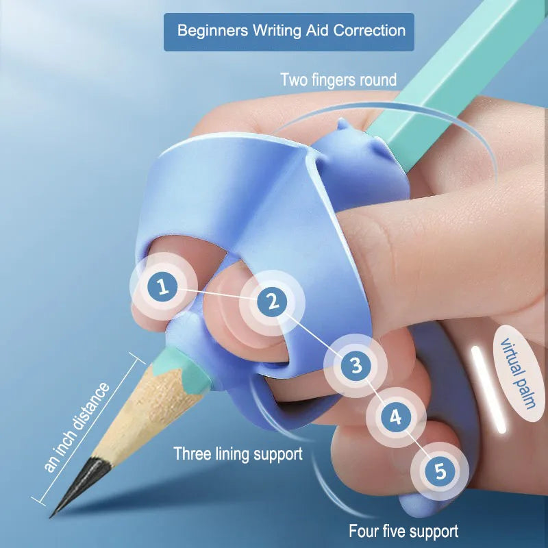 Children's Pencil Grips for Kids Handwriting Training Posture Correction Pen Holder Soft Silicone Beginner Homeschool Supplies