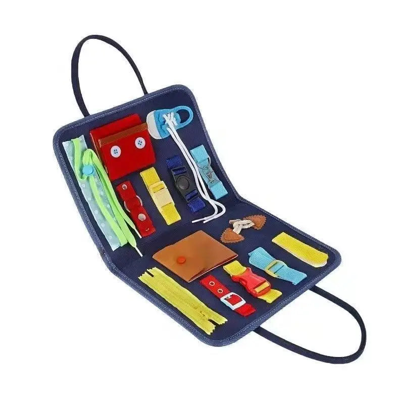 Montessori Busy Board Learning Dressing Self-care Ability Enlightenment Toys Early Education Fine Motor Life Teaching Portable