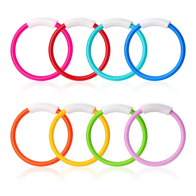 B05C-8PCS Dive Rings Pool Toys, Colorful Pool Rings For Kids, Underwater Training, Swimming Pool Dive Ring  For Kids Easy To